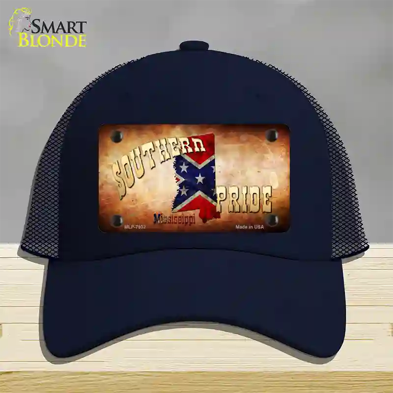 Southern Pride Mississippi Novelty License Plate Hat Mesh / Navy