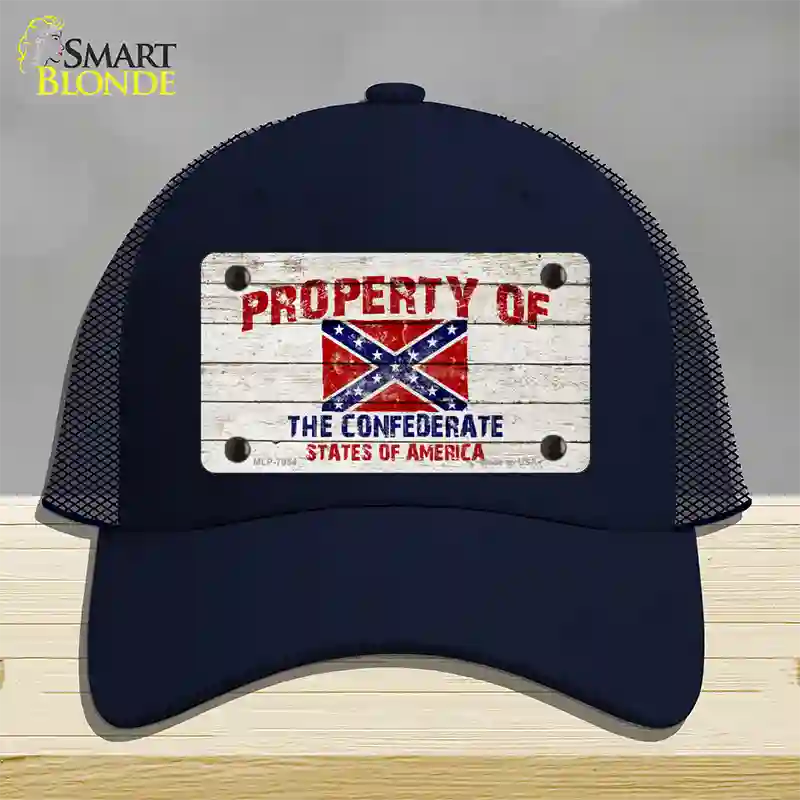 Property Of Confederate States Novelty License Plate Hat Mesh / Navy