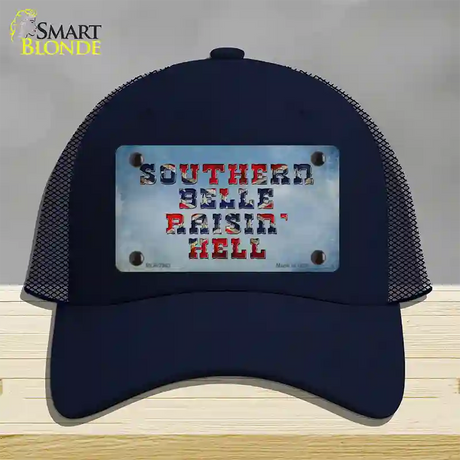 Southern Bell Raisin Hell Novelty License Plate Hat Mesh / Navy