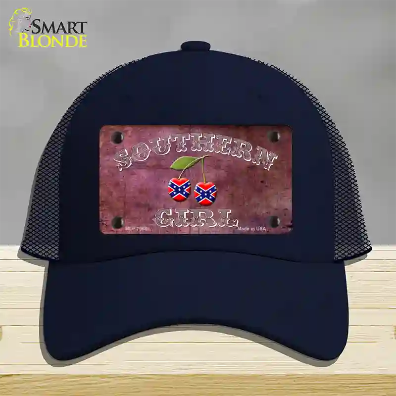 Southern Girl Novelty License Plate Hat Mesh / Navy