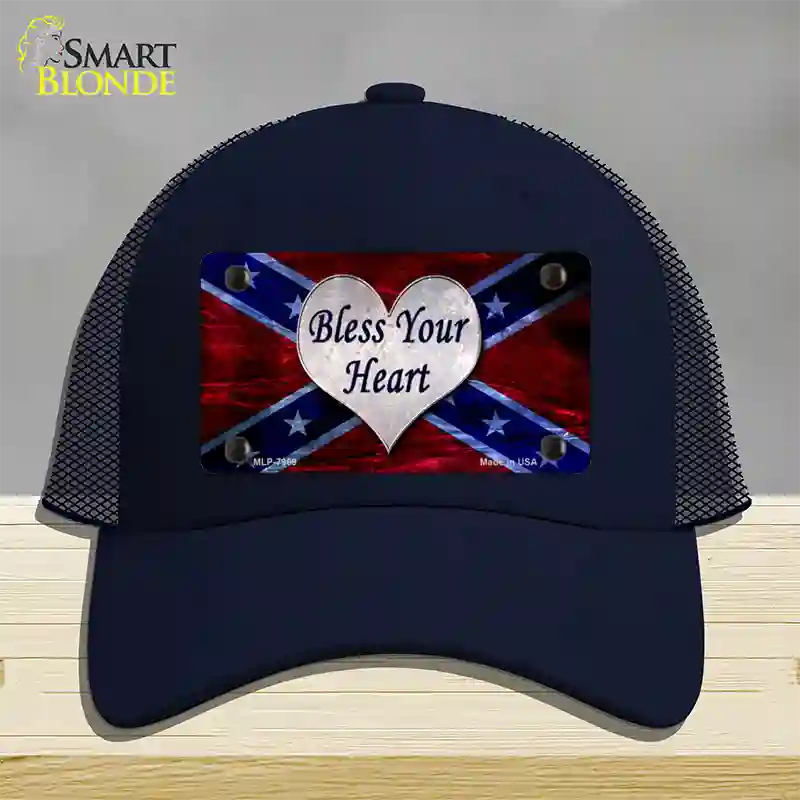 Bless Your Heart Novelty License Plate Hat Mesh / Navy