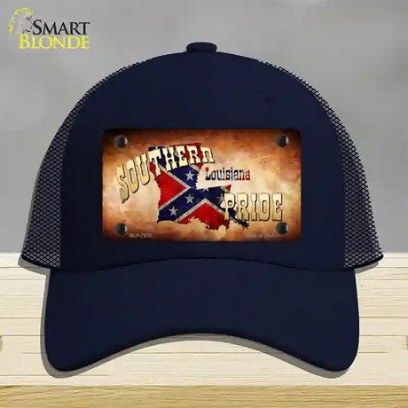 Southern Pride Louisiana Novelty License Plate Hat Mesh / Navy