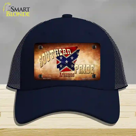 Southern Pride Arkansas Novelty License Plate Hat Mesh / Navy