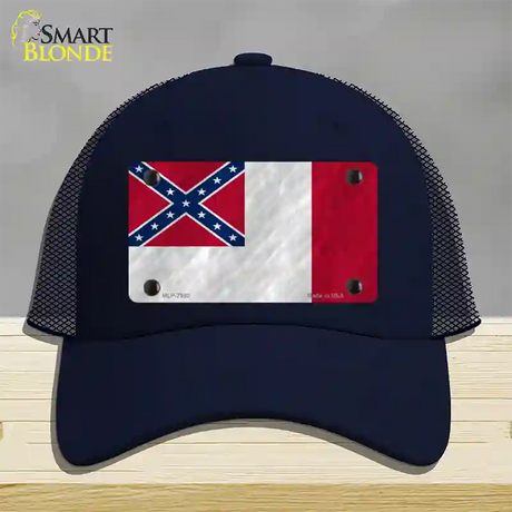 Third Confederate Flag Novelty License Plate Hat Mesh / Navy