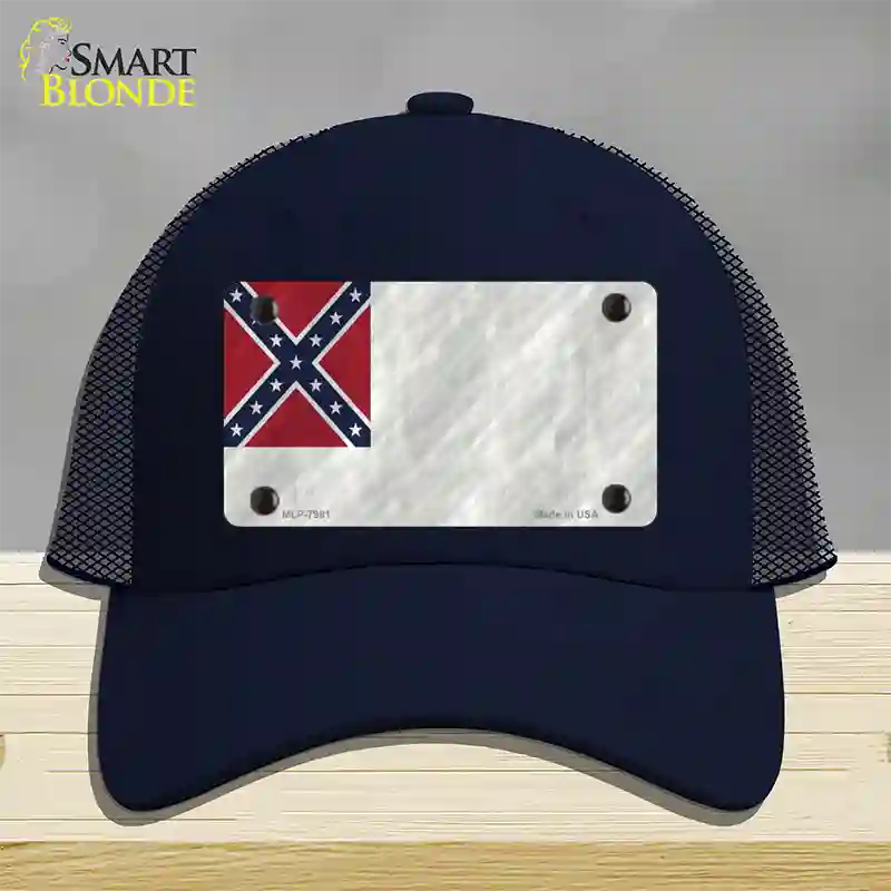 Second Confederate Flag Novelty License Plate Hat Mesh / Navy