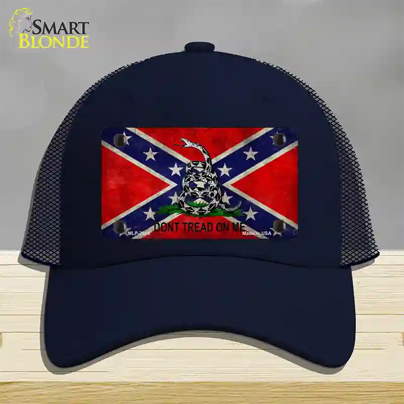 Confederate Dont Tread Novelty License Plate Hat Mesh / Navy