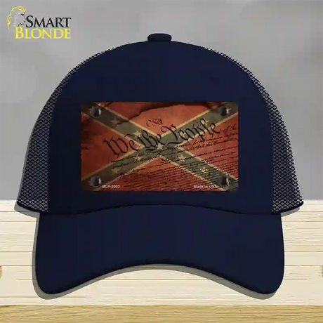 We The People Confederate Novelty License Plate Hat Mesh / Navy