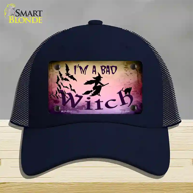 Im A Bad Witch Novelty License Plate Hat Mesh / Navy