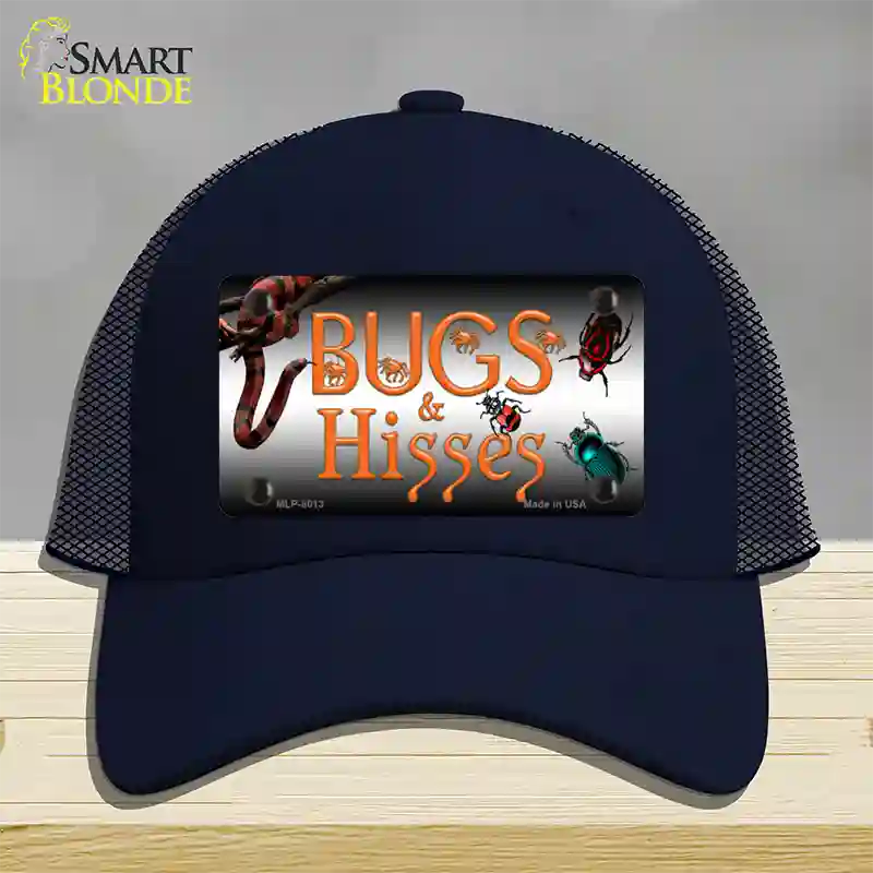 Bugs & Hisses Novelty License Plate Hat Mesh / Navy