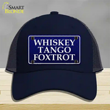 Whiskey Tango Foxtrot Novelty License Plate Hat Mesh / Navy