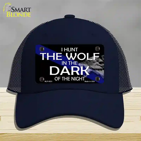 Hunt The Wolf Novelty License Plate Hat Mesh / Navy