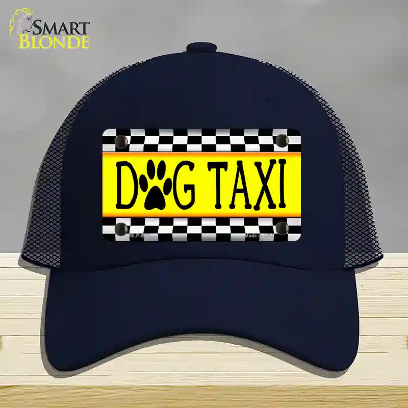 Dog Taxi Novelty License Plate Hat Mesh / Navy