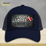 This Girl Loves Her Raiders Novelty License Plate Hat Mesh / Navy