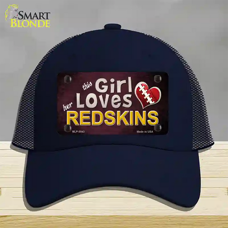 This Girl Loves Her Redskins Novelty License Plate Hat Mesh / Navy