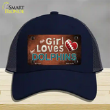 This Girl Loves Her Dolphins Novelty License Plate Hat Mesh / Navy