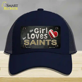 This Girl Loves Her Saints Novelty License Plate Hat Mesh / Navy