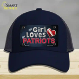 This Girl Loves Her Patriots Novelty License Plate Hat Mesh / Navy