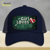 This Girl Loves Her Jets Novelty License Plate Hat Mesh / Navy