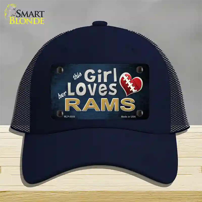 This Girl Loves Her Rams Novelty License Plate Hat Mesh / Navy