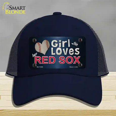 This Girl Loves Her Red Sox Novelty License Plate Hat Mesh / Navy