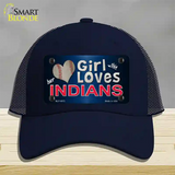 This Girl Loves Her Indians Novelty License Plate Hat Mesh / Navy