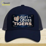 This Girl Loves Her Tigers Novelty License Plate Hat Mesh / Navy