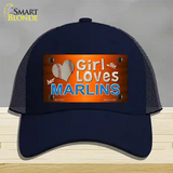 This Girl Loves Her Marlins Novelty License Plate Hat Mesh / Navy