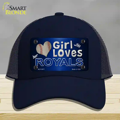 This Girl Loves Her Royals Novelty License Plate Hat Mesh / Navy