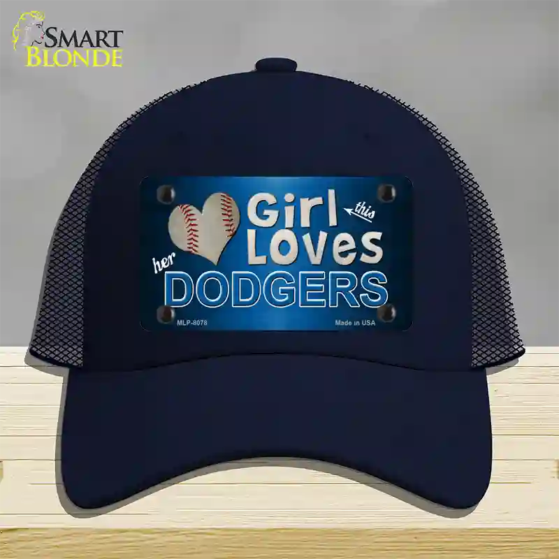 This Girl Loves Her Dodgers Novelty License Plate Hat Mesh / Navy