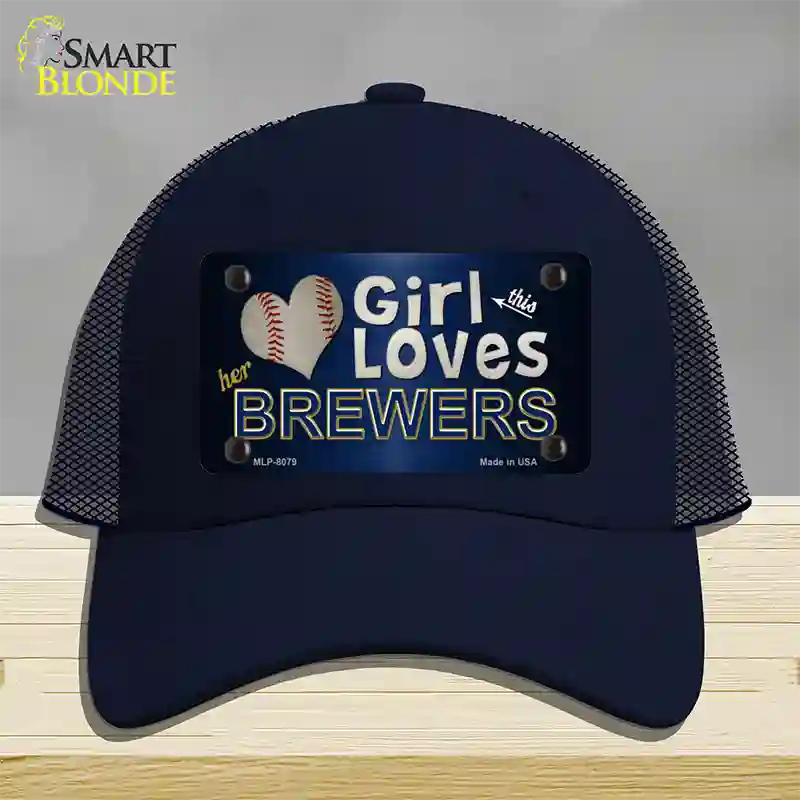 This Girl Loves Her Brewers Novelty License Plate Hat Mesh / Navy