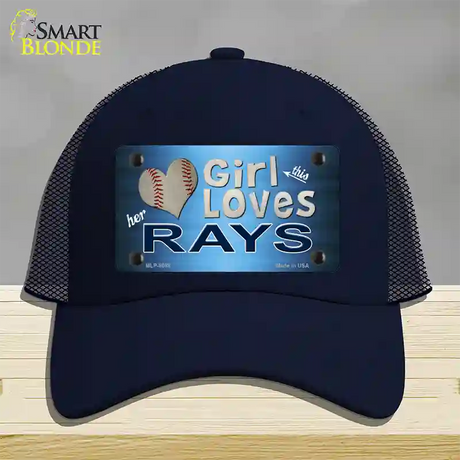 This Girl Loves Her Rays Novelty License Plate Hat Mesh / Navy