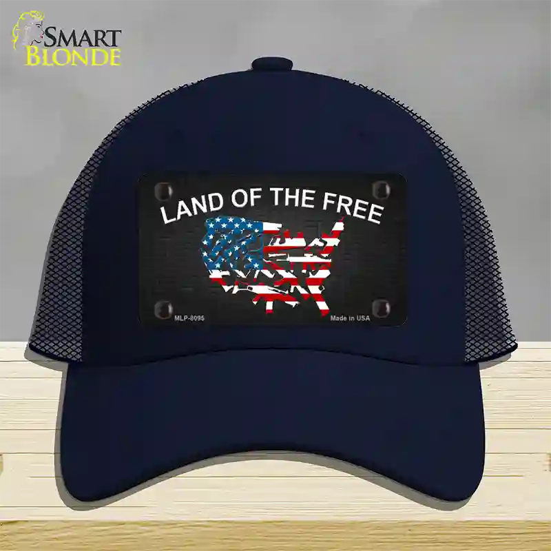 Land Of The Free Novelty License Plate Hat Mesh / Navy