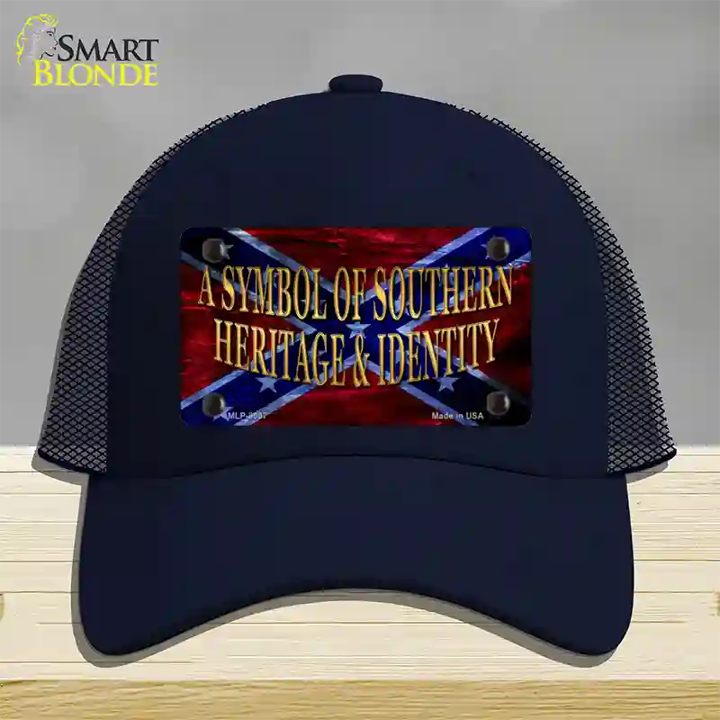 Symbol Of Southern Heritage Novelty License Plate Hat Mesh / Navy