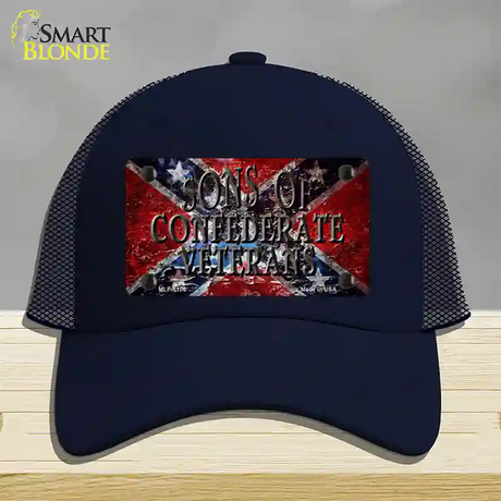 Sons Of Confederate Veterans Novelty License Plate Hat Mesh / Navy