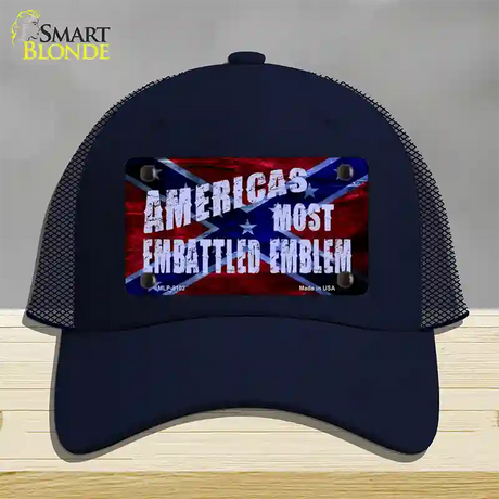 Americas Most Embattled Emblem Novelty License Plate Hat Mesh / Navy