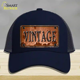 Vintage Rusty Sign Novelty License Plate Hat Mesh / Navy