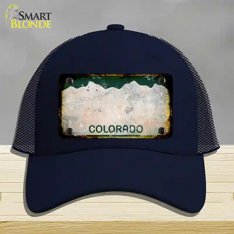 Colorado Rusty Blank Novelty License Plate Hat Mesh / Navy