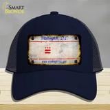 Washington DC Rusty Blank Novelty License Plate Hat Mesh / Navy