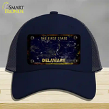 Delaware Rusty Blank Novelty License Plate Hat Mesh / Navy