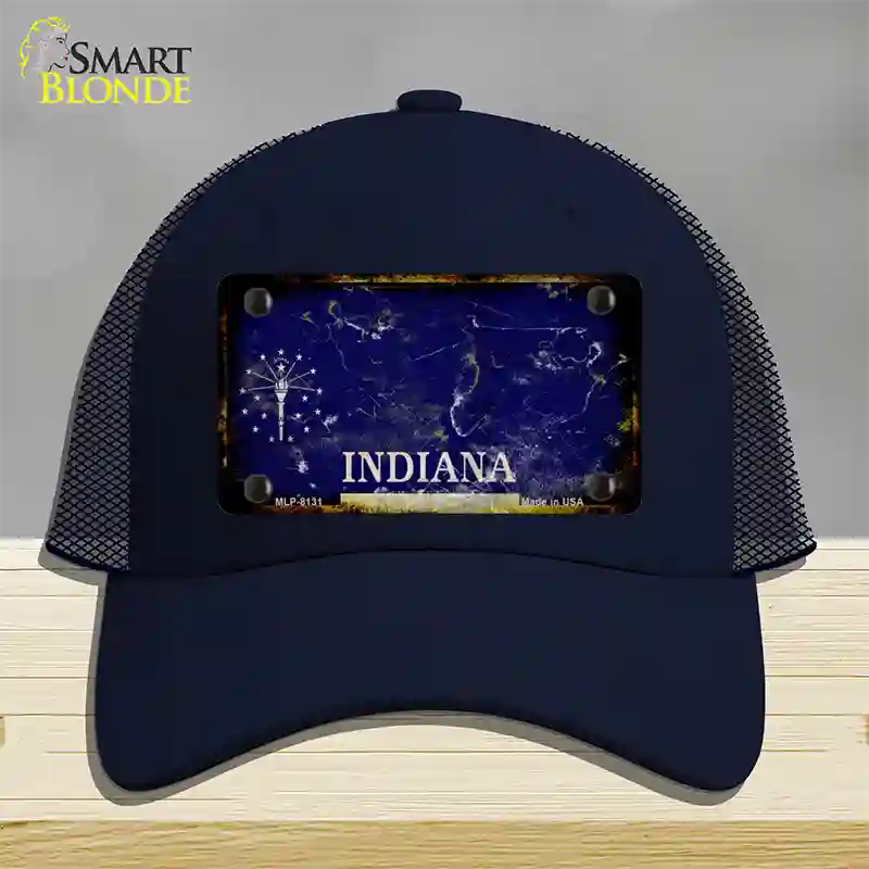 Inidana Rusty Blank Novelty License Plate Hat Mesh / Navy