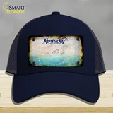 Kentucky Rusty Blank Novelty License Plate Hat Mesh / Navy