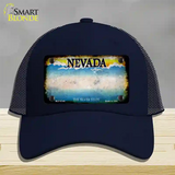 Nevada Rusty Blank Novelty License Plate Hat Mesh / Navy