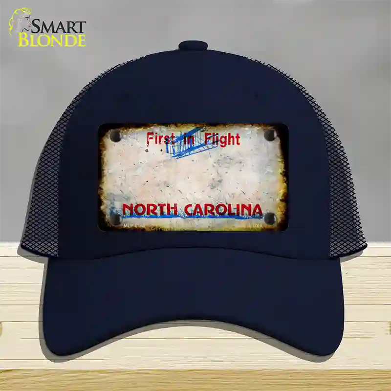 North Carolina Rusty Blank Novelty License Plate Hat Mesh / Navy