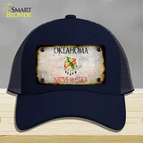 Oklahoma Rusty Blank Novelty License Plate Hat Mesh / Navy