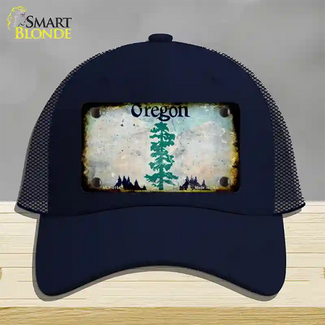 Oregon Rusty Blank Novelty License Plate Hat Mesh / Navy