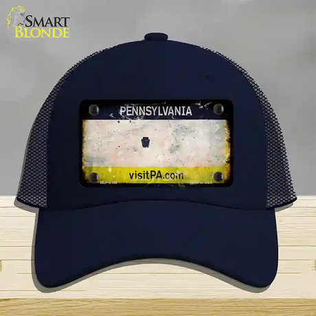 Pennsylvania Rusty Blank Novelty License Plate Hat Mesh / Navy