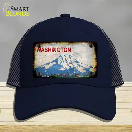 Washington Rusty Blank Novelty License Plate Hat Mesh / Navy