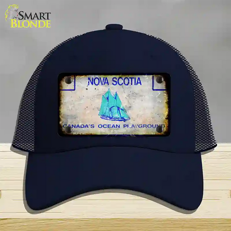 Nova Scotia Rusty Blank Novelty License Plate Hat Mesh / Navy