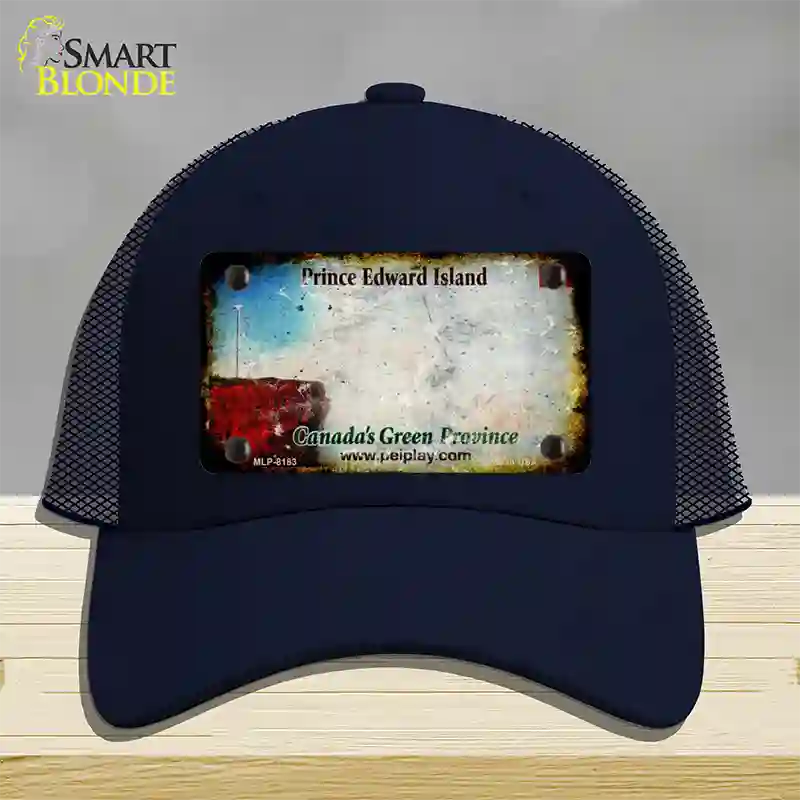 Prince Edward Island Rusty Blank Novelty License Plate Hat Mesh / Navy