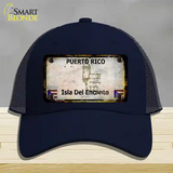 Puerto Rico Rusty Blank Novelty License Plate Hat Mesh / Navy